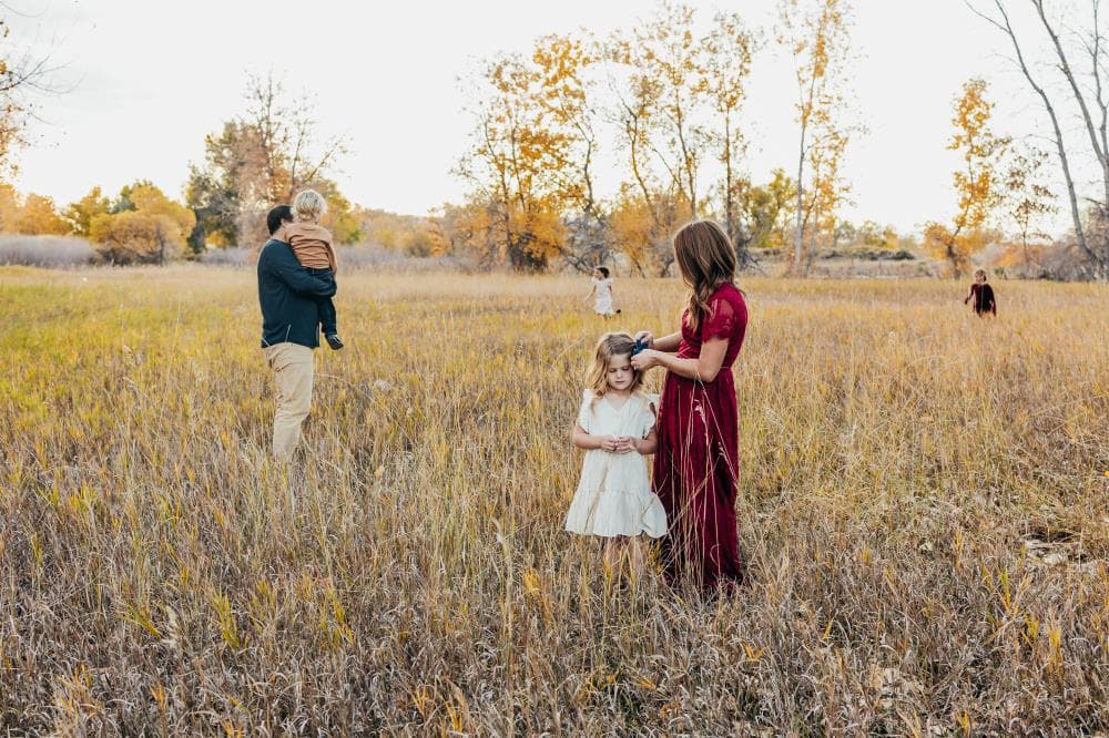 Parents and children laughing family photography Fort Collins