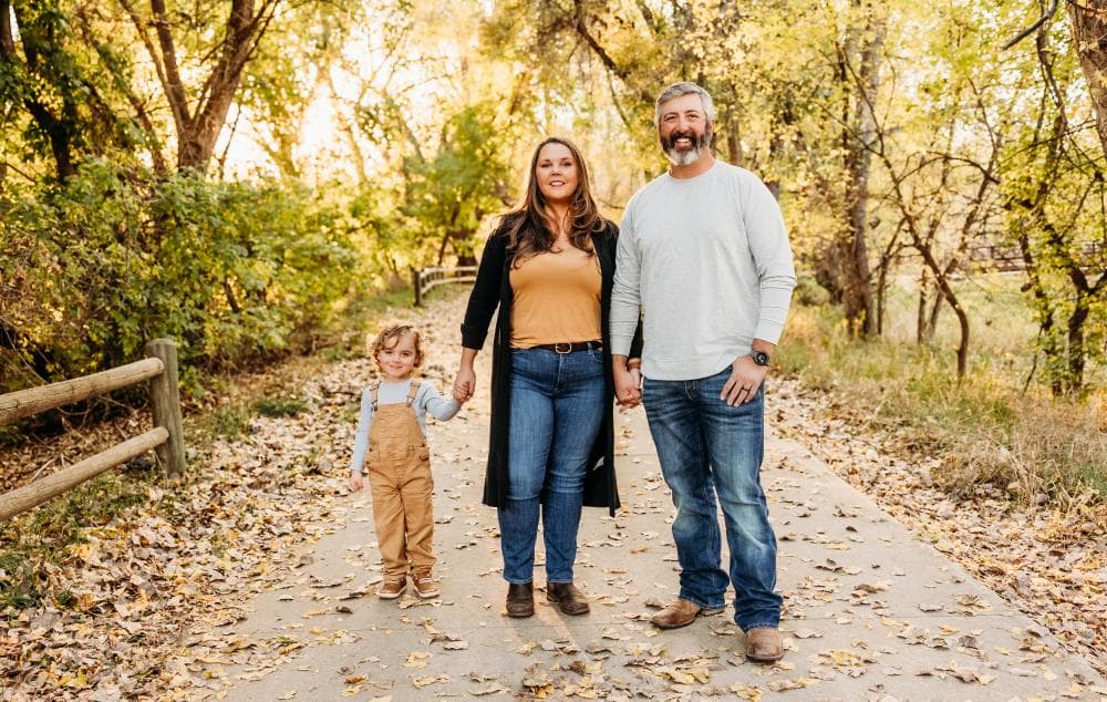 Family portrait golden hour natural light Northern Colorado