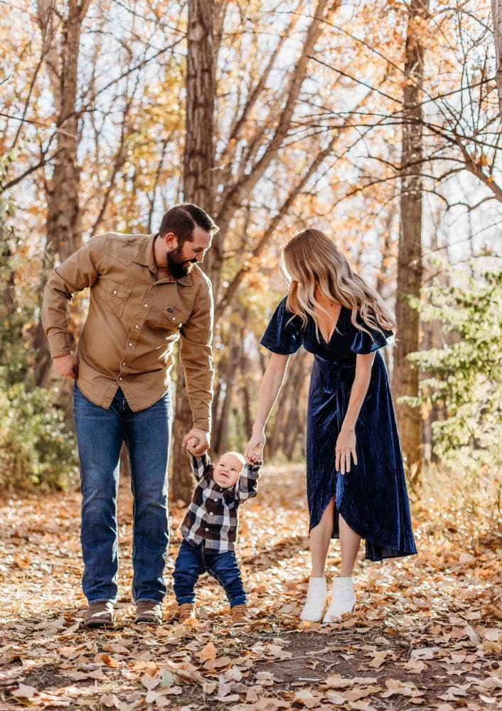Family portrait golden hour natural light Northern Colorado