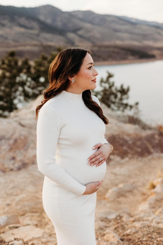 Expecting mother and partner maternity portraits Colorado