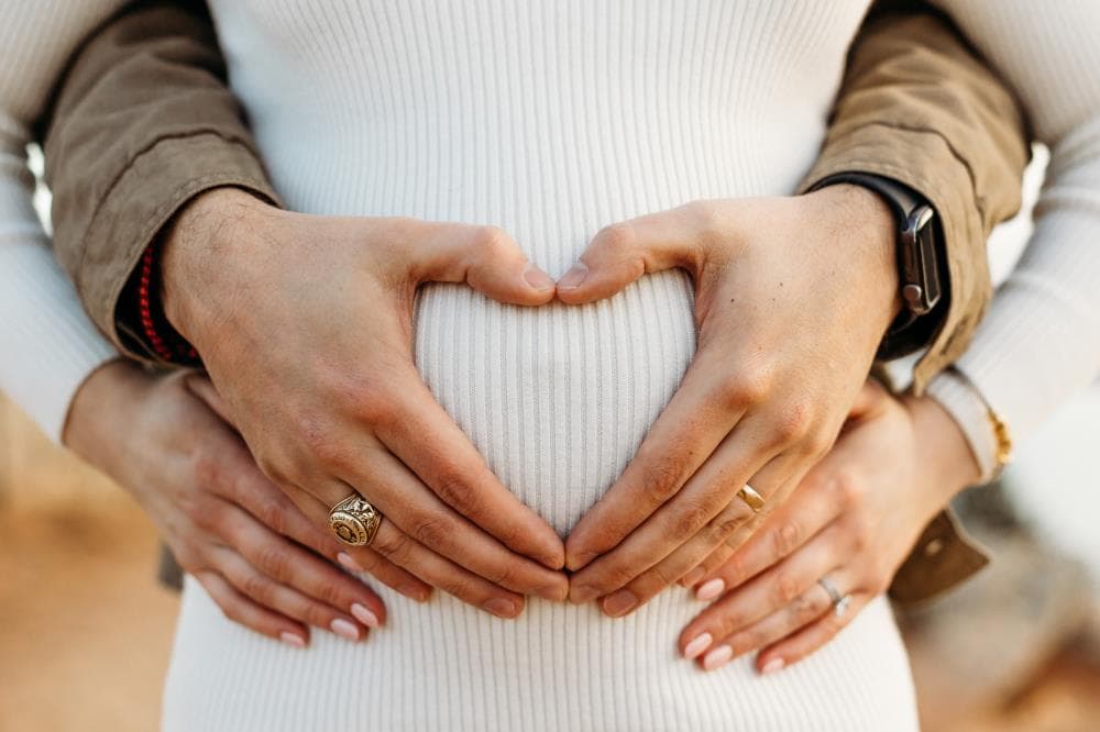 Expecting mother and partner maternity portraits Colorado