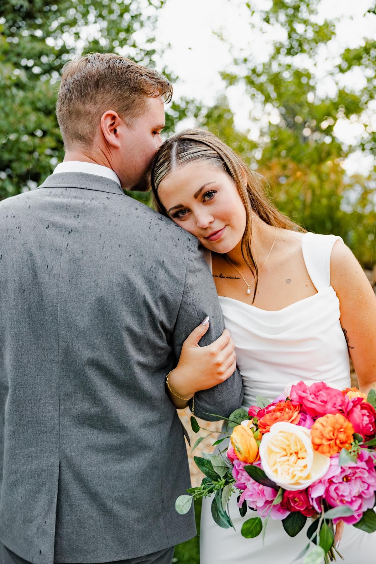 Wedding reception dancing couple natural light Colorado