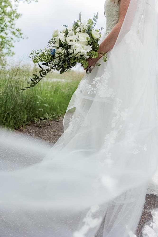 Wedding couple romantic portrait golden hour Front Range Colorado