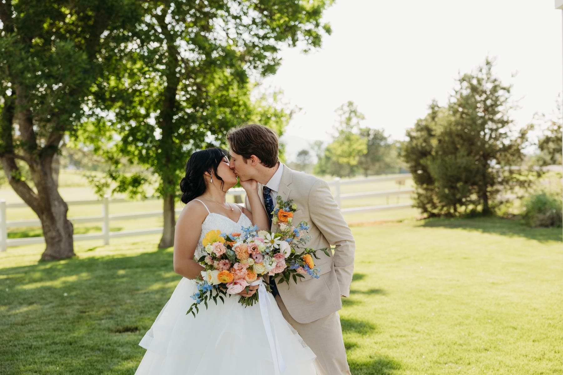Wedding reception dancing couple natural light Colorado